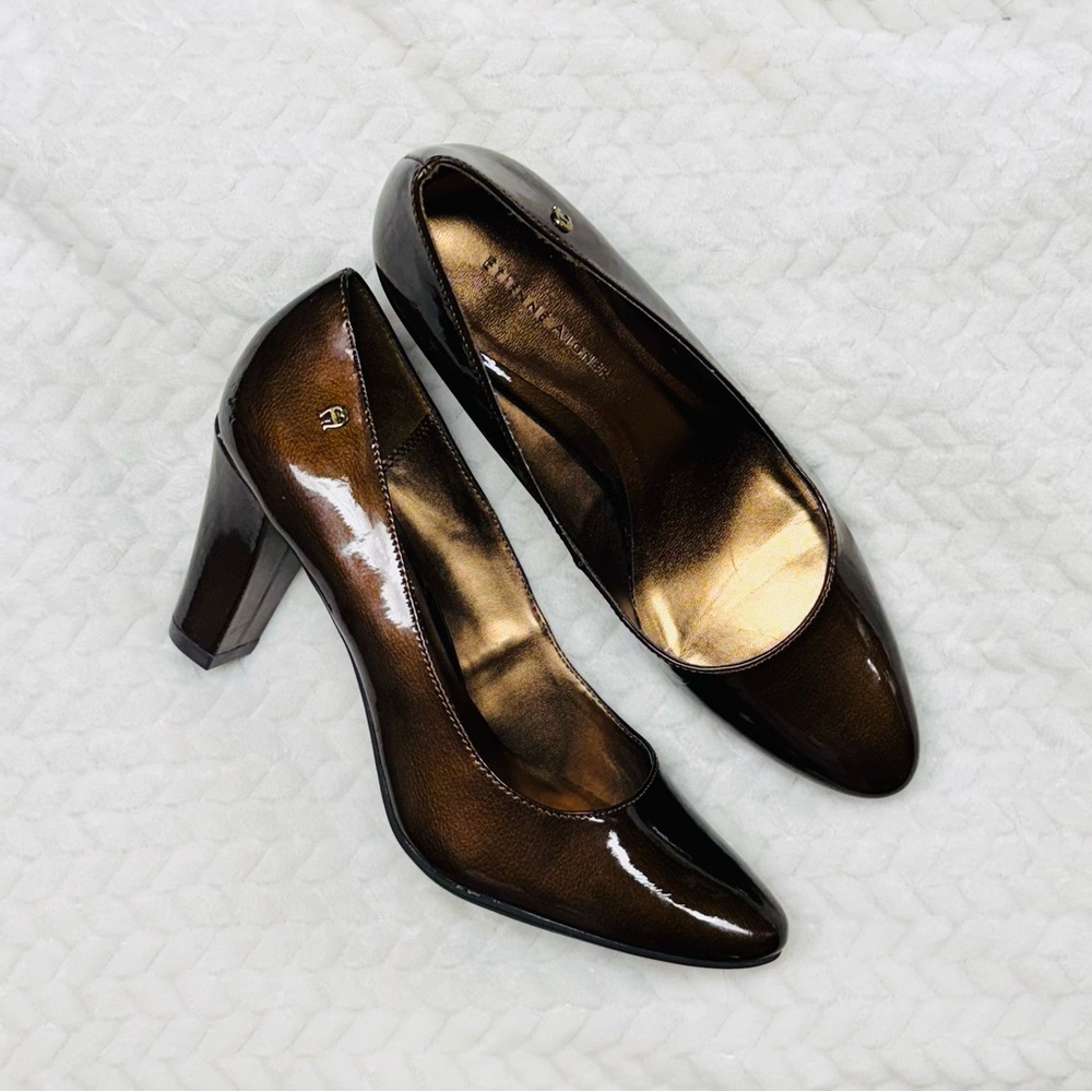 Etienne Aigner Haven Metallic Bronze Patent Heels Size 9M